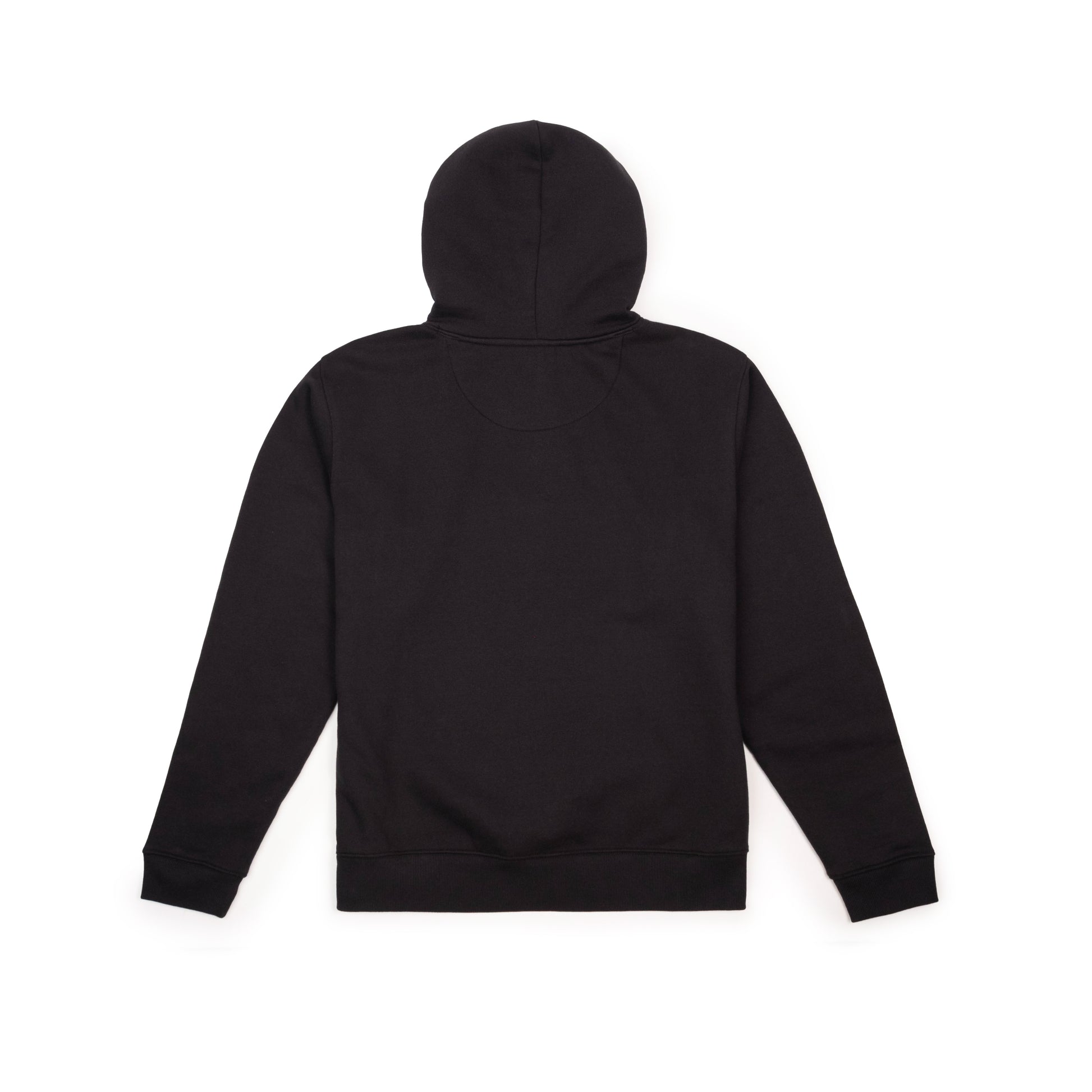 Back View of Topo Designs Alpine High Label Hoodie in "Black"