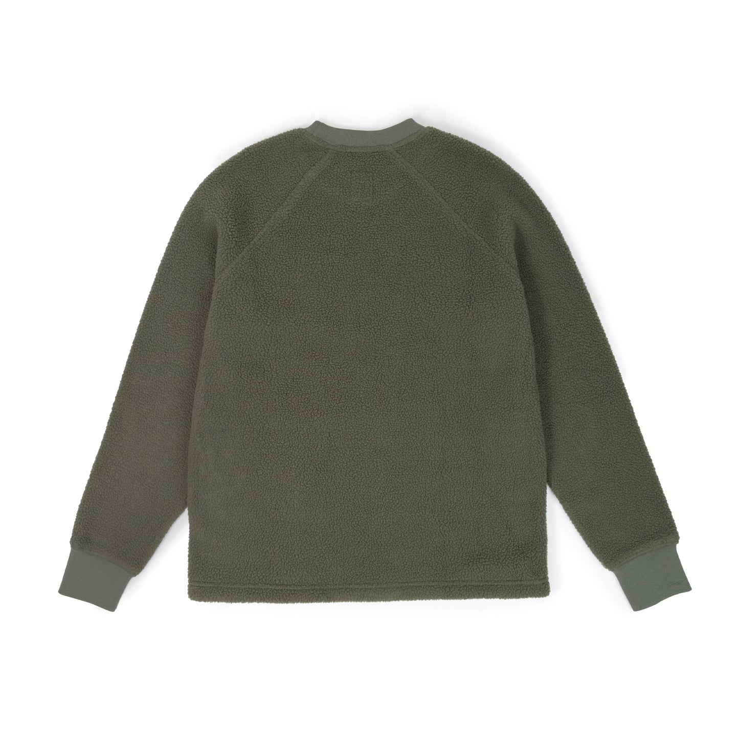 Back View of Topo Designs Mountain Fleece Crew in "Beetle"