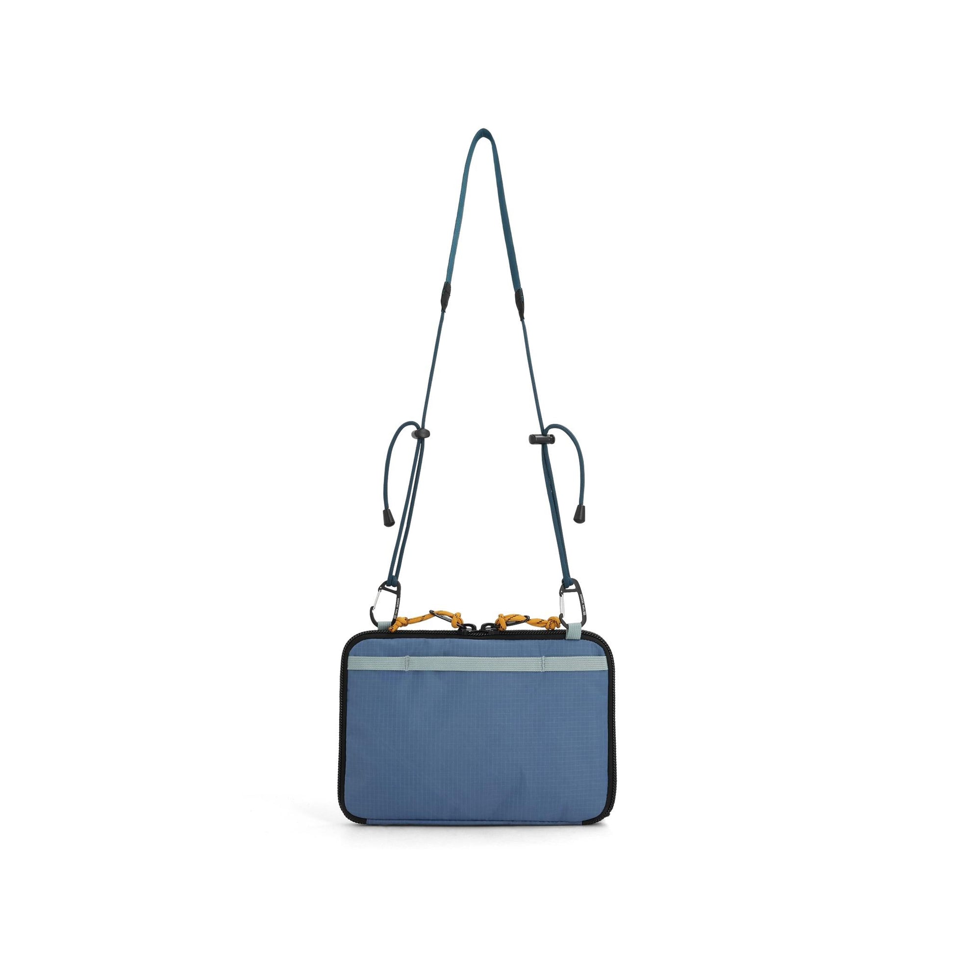 Back View of Topo Designs All Adventure Accessory Bag in "Stone Blue / Forest"