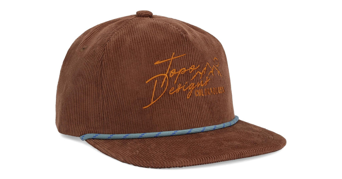 Corduroy Trucker Hat – Topo Script | 5-Panel Corduroy Hat - Topo Designs