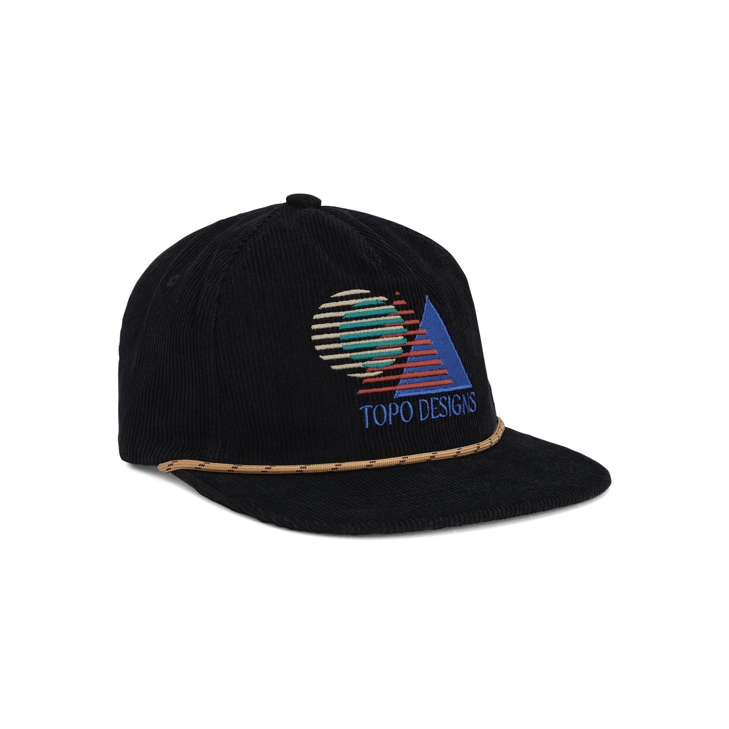 Front View of Topo Designs Corduroy Trucker Hat - Shadow in "Black"