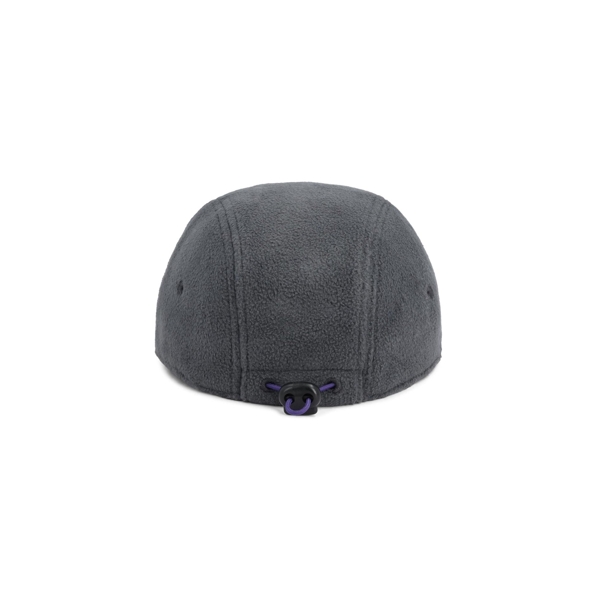 Back View of Topo Designs Full Dome Fleece Cap in "Asphalt / Black"