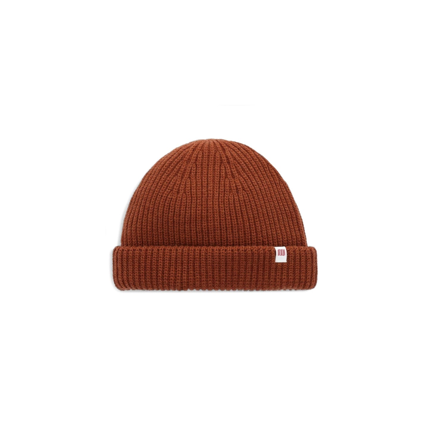Front View of Topo Designs Global Beanie in "Cinnamon"