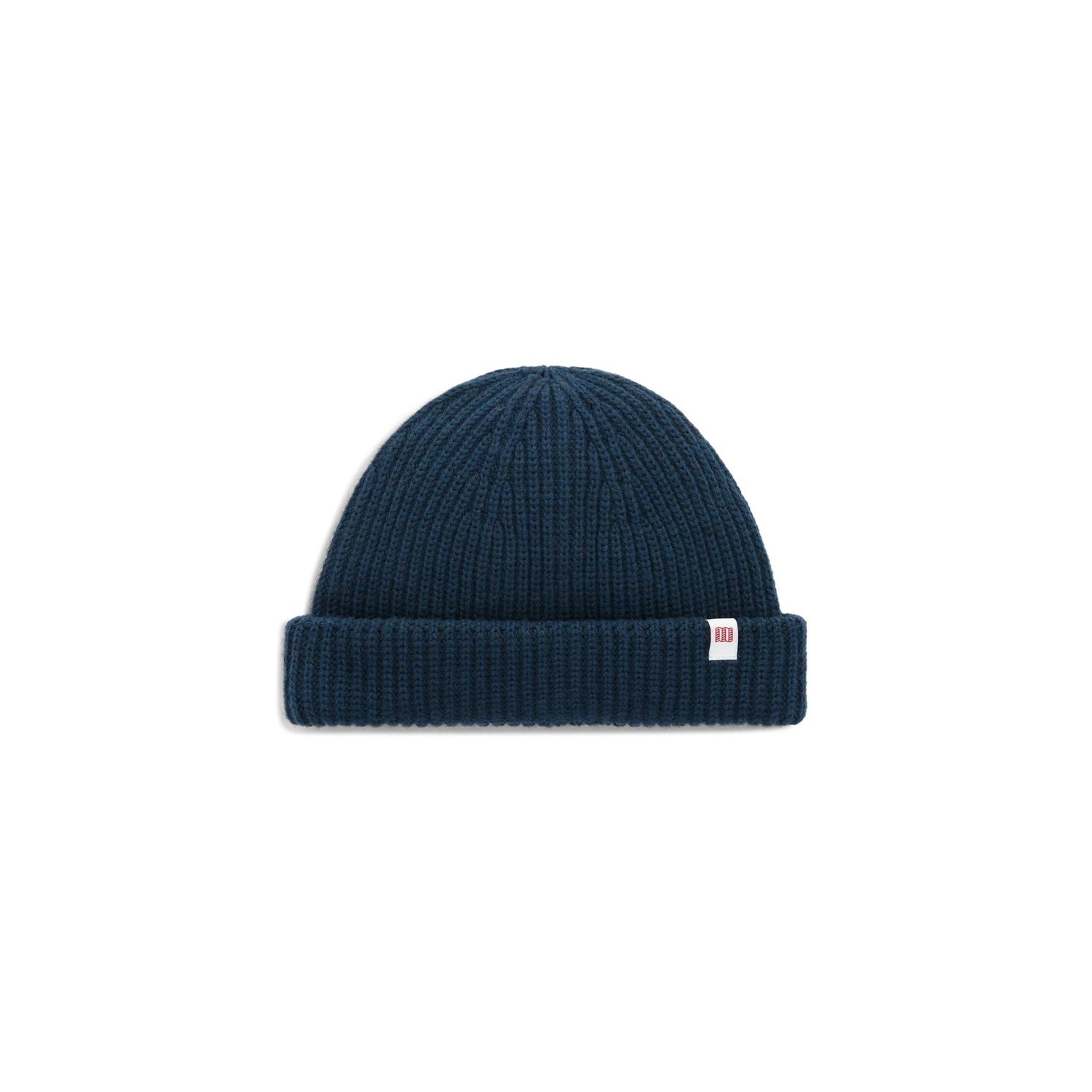 Front View of Topo Designs Global Beanie in "Midnight Heather"