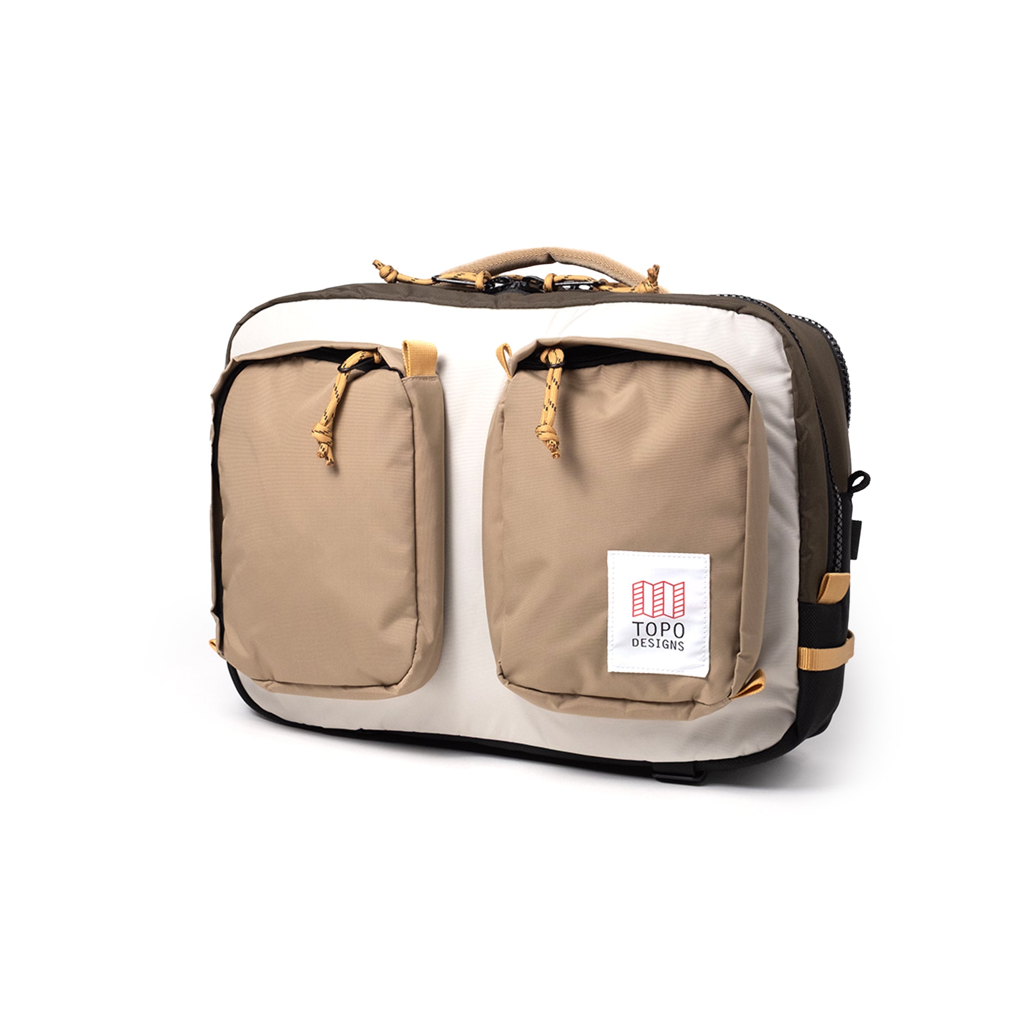 Front View of Topo Designs Global Briefcase in "Woodland / Elmwood"
