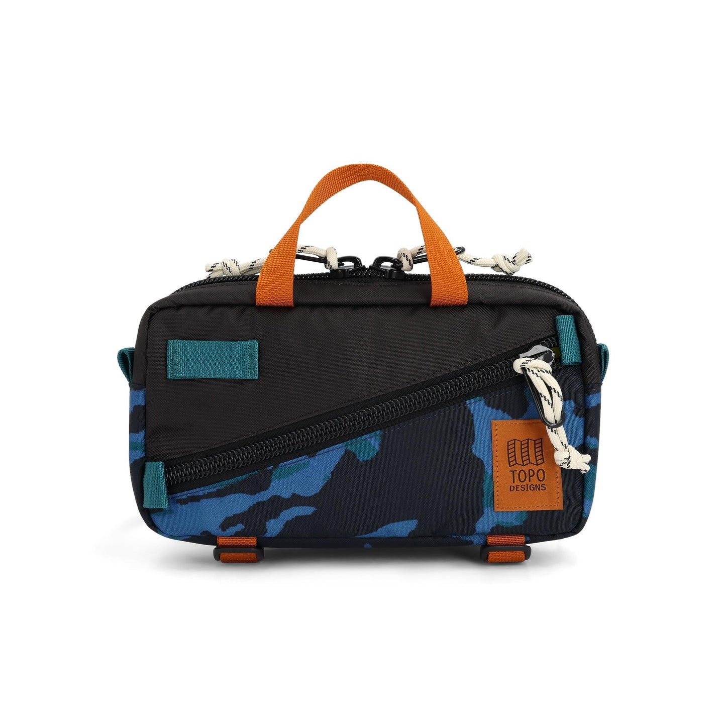 Front View of Topo Designs Mini Quick Pack in "Black / Tectonic"