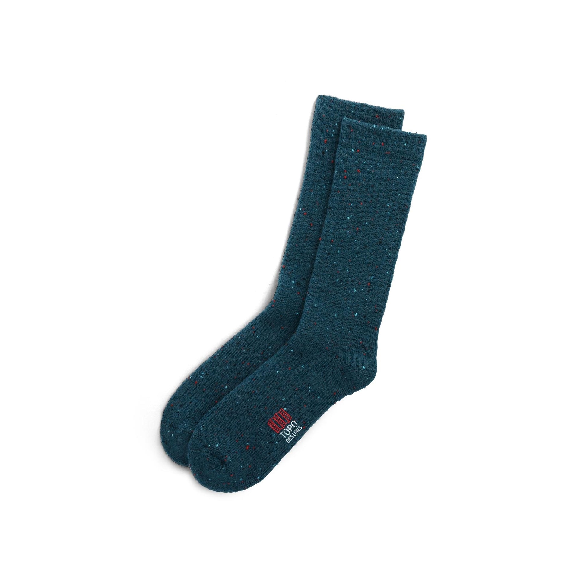 Front View of Topo Designs Mountain Socks in "Spruce"