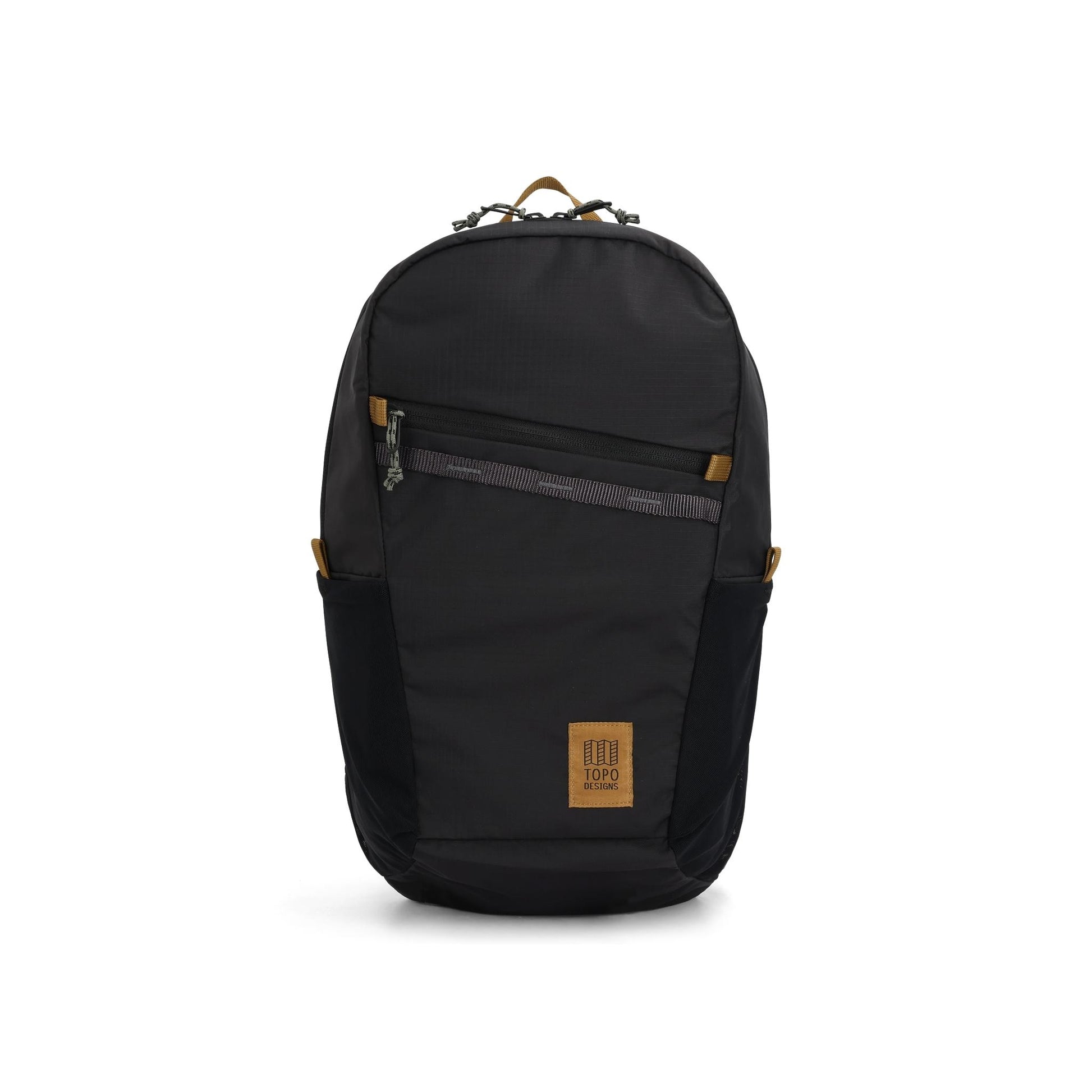 Front View of Topo Designs Peakview Packable Backpack in "Black / Neutral"
