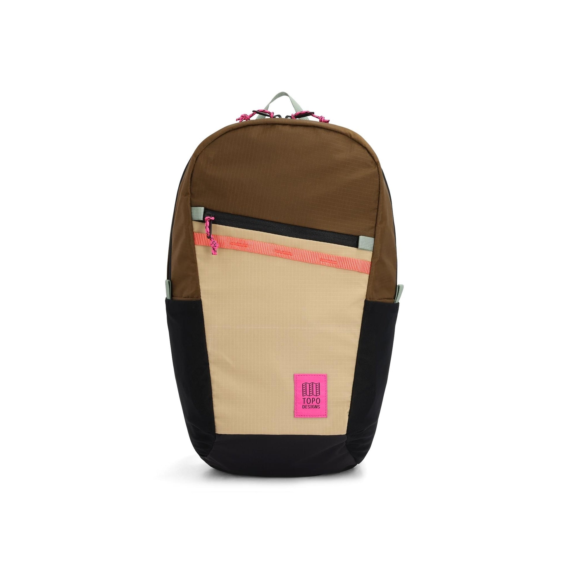 Front View of Topo Designs Peakview Packable Backpack in "Desert Palm / Sahara"