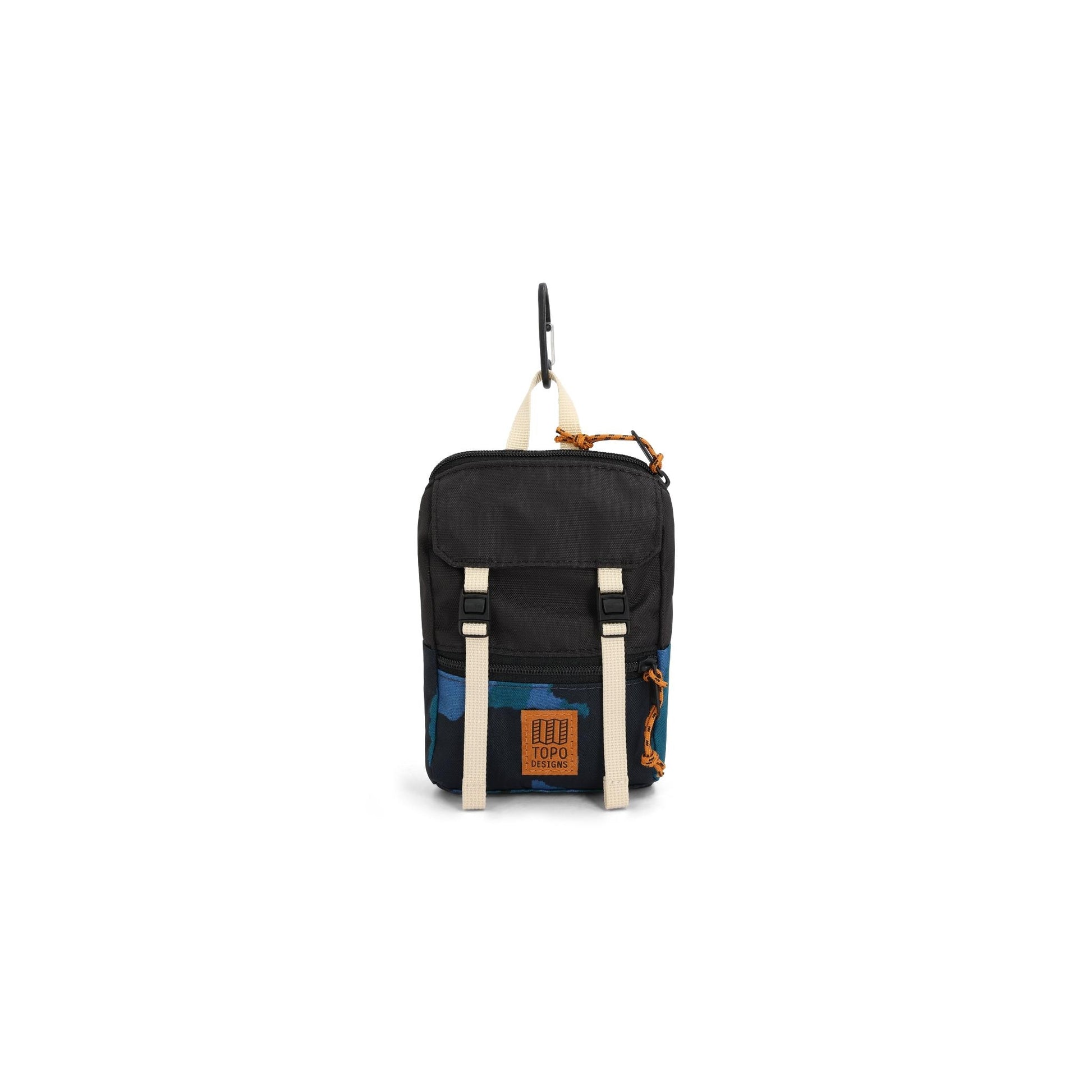 Front View of Topo Designs Rover Pack Micro in "Black / Tectonic"