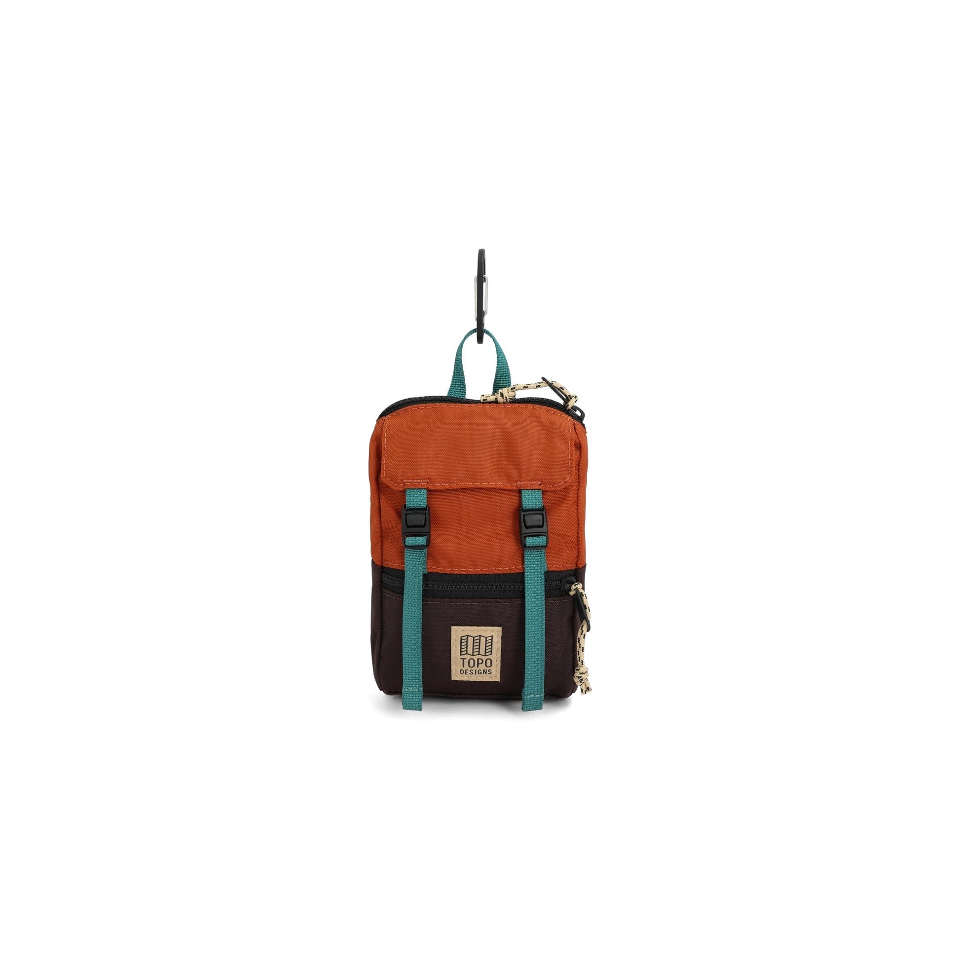 Front View of Topo Designs Rover Pack Micro in "Clay / Chocolate"