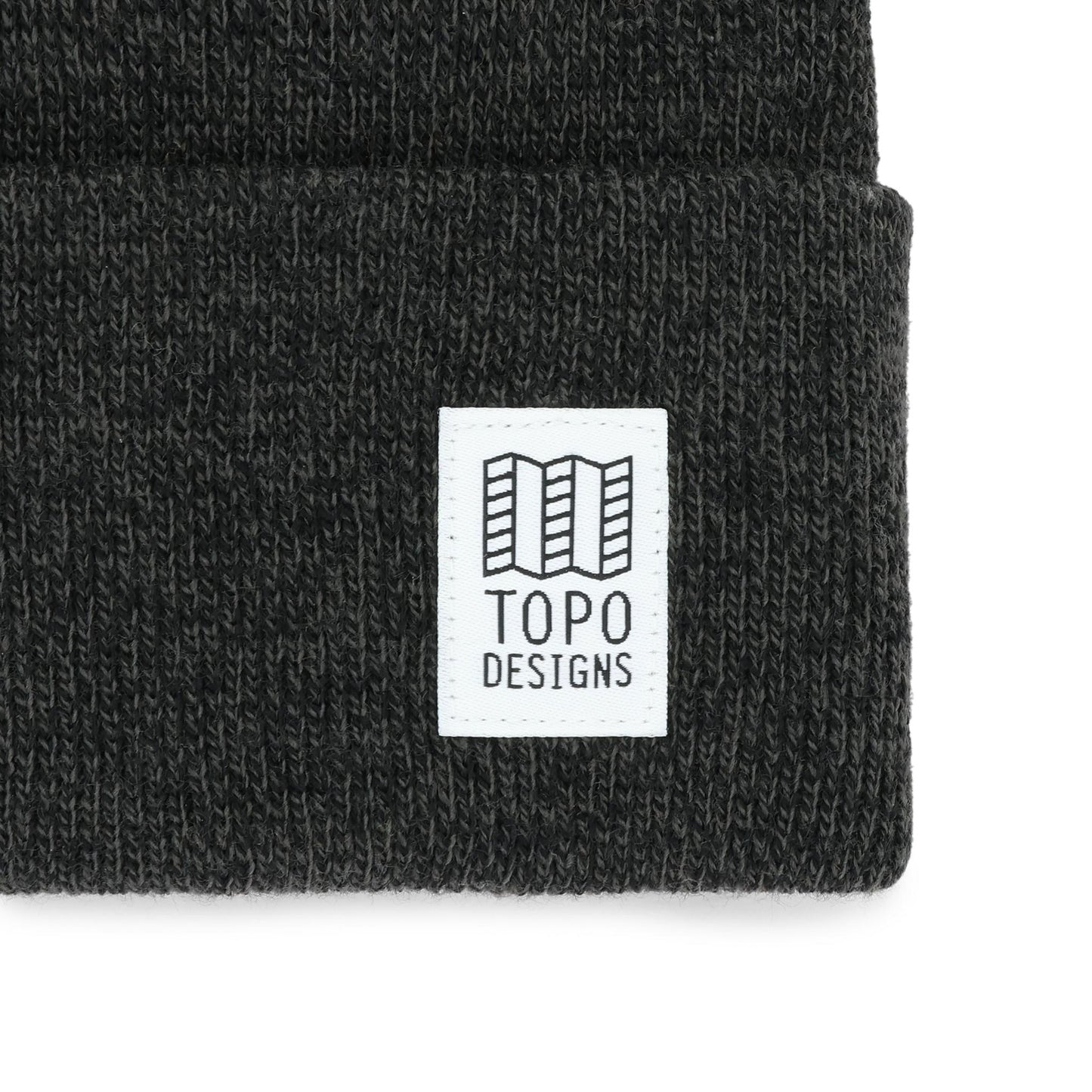 Detail shot of Topo Designs Work Cap in "Asphalt / Black Marl"