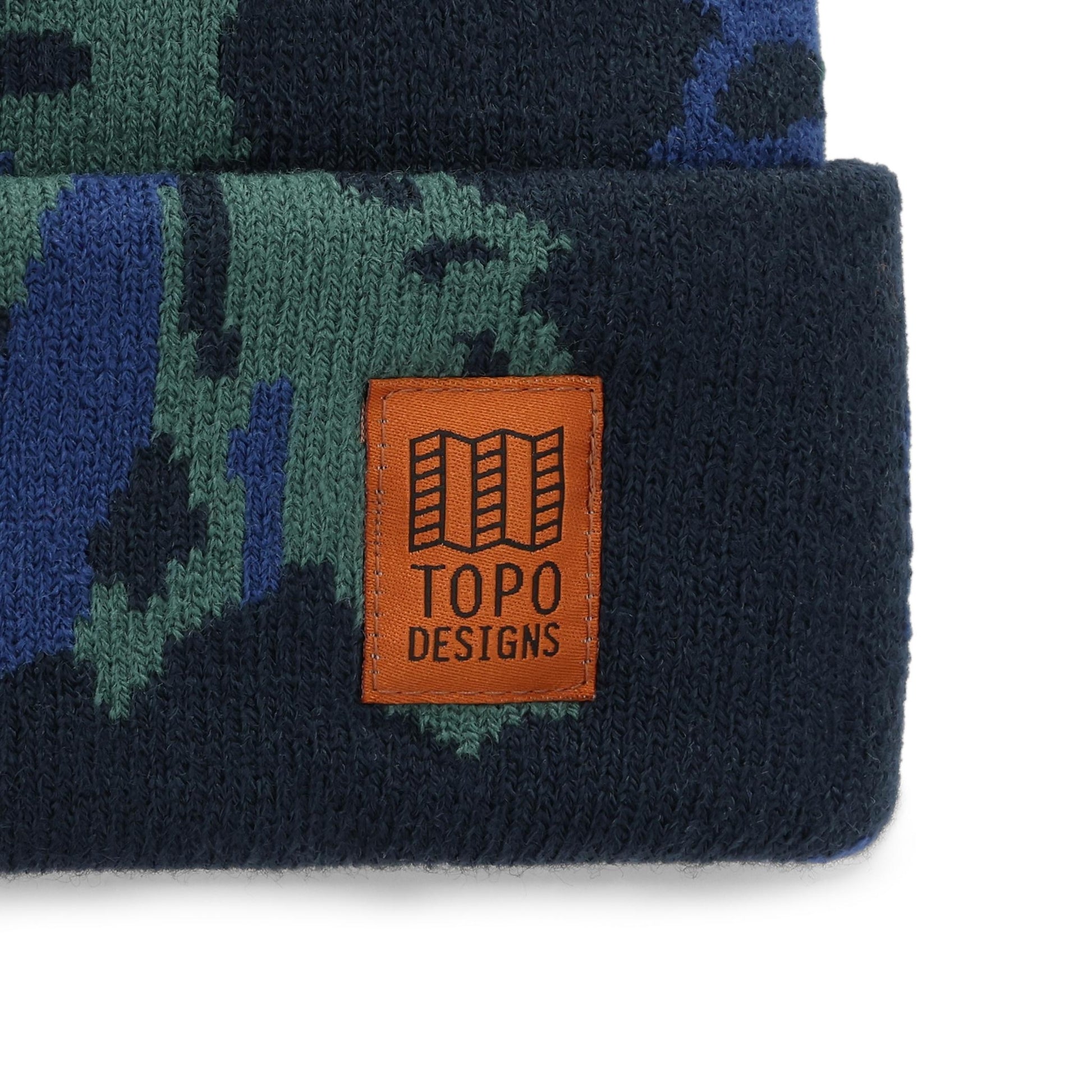 Detail shot of Topo Designs Work Cap in "Midnight Tectonic"