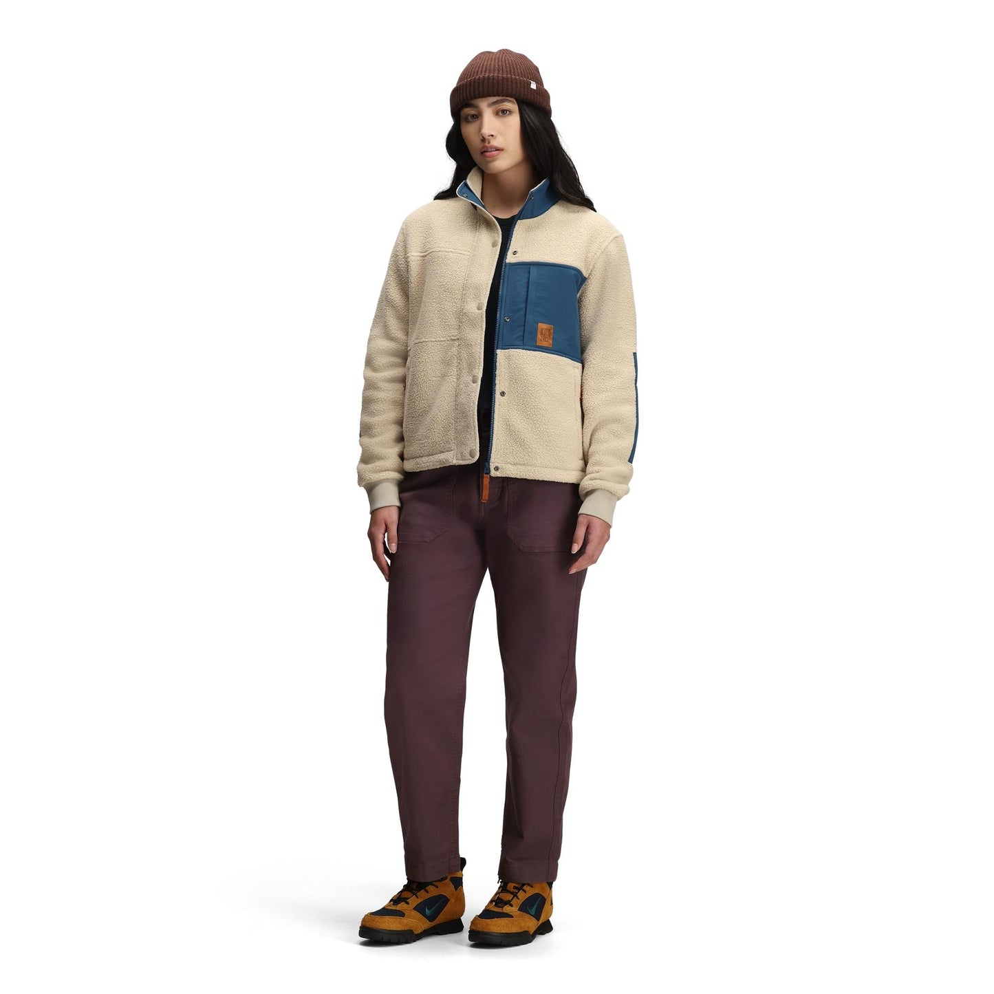 General front model shot of Topo Designs Field Pant - Women's in "Huckleberry"