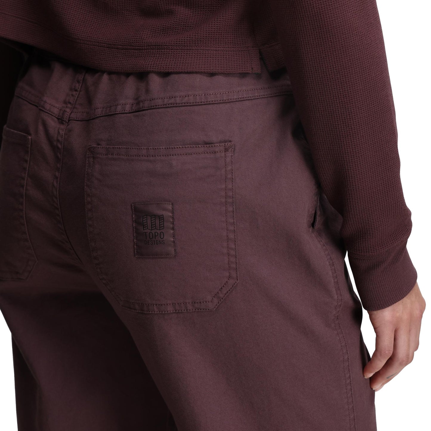General Detail shot of Topo Designs Dirt Pants Classic - Women's in "Huckleberry"