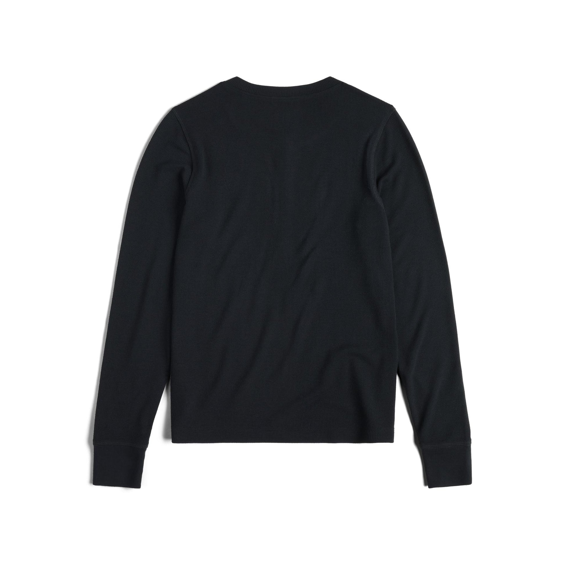 Back View of Topo Designs Global Waffle Henley - Women's in "Black"