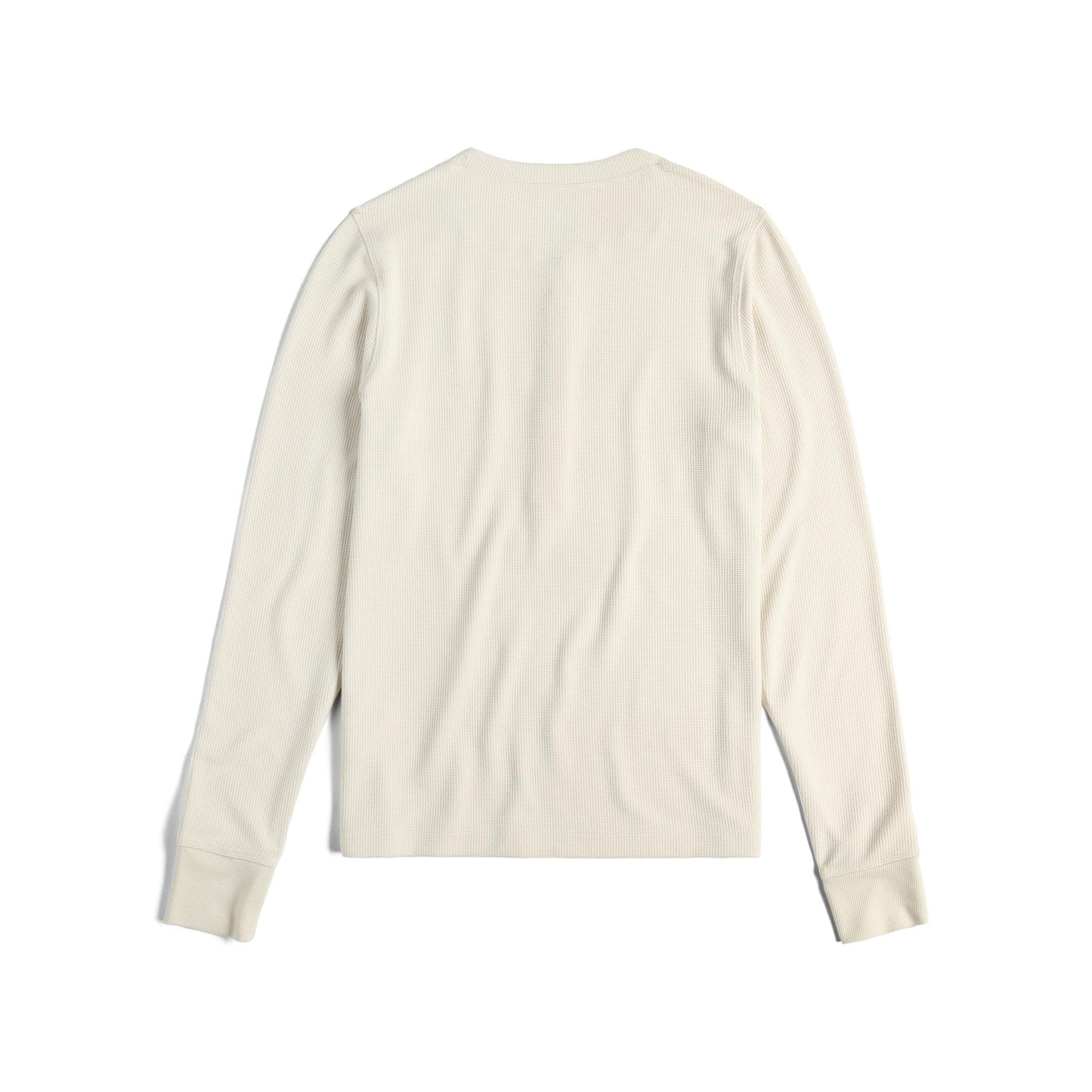 Back View of Topo Designs Global Waffle Henley - Women's in "Bone White"