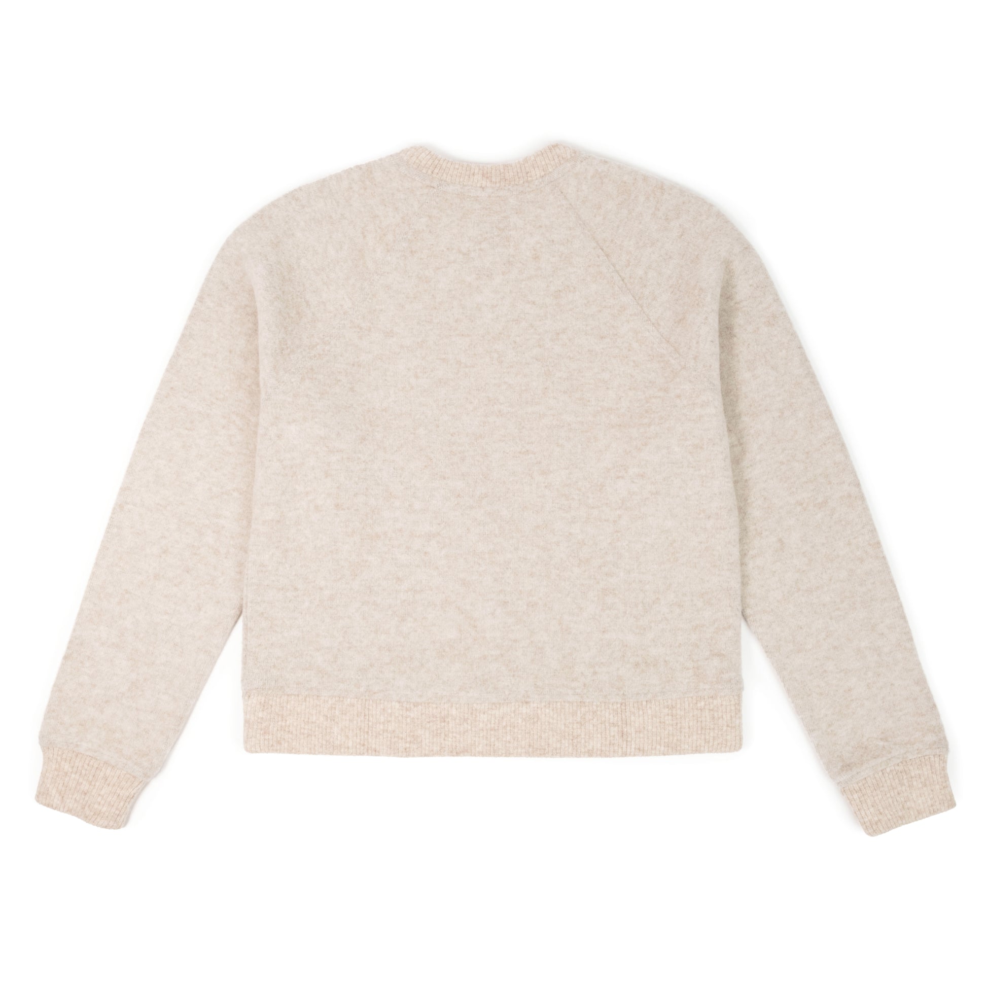 Back View of Topo Designs Global Wool Sweater - Women's in "Oatmeal"