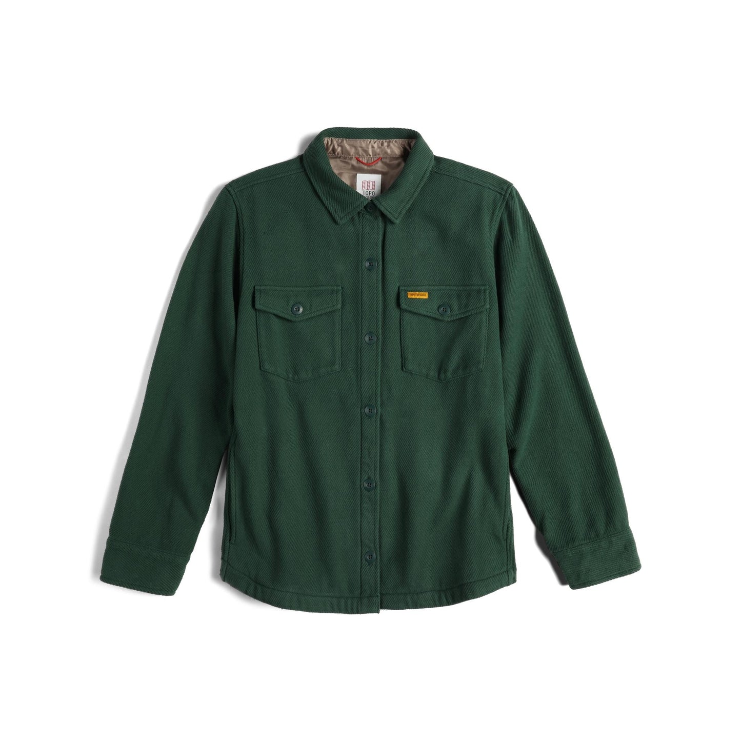 Front View of Topo Designs Onlooker Twill Shirt Jacket - Women's in "Forest"
