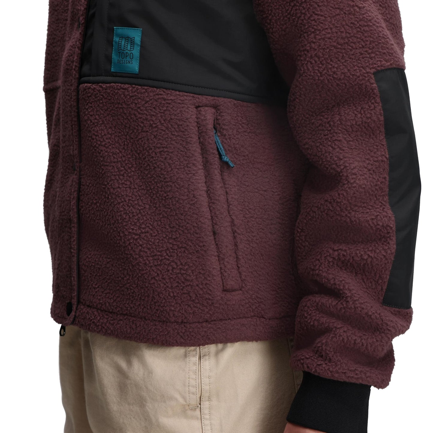 General Detail shot of Topo Designs Summit Rise Full Zip Jacket - Women's in "Huckleberry / Black"