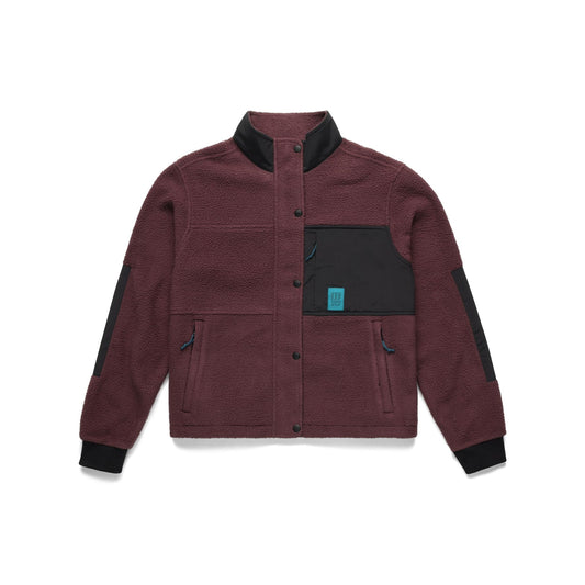 Front View of Topo Designs Summit Rise Full Zip Jacket - Women's in "Huckleberry / Black"