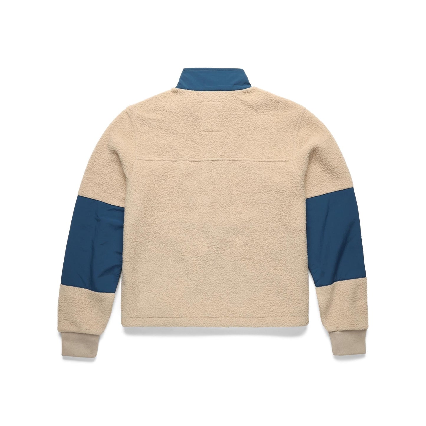 Back View of Topo Designs Summit Rise Full Zip Jacket - Women's in "Oatmeal / Pond Blue"