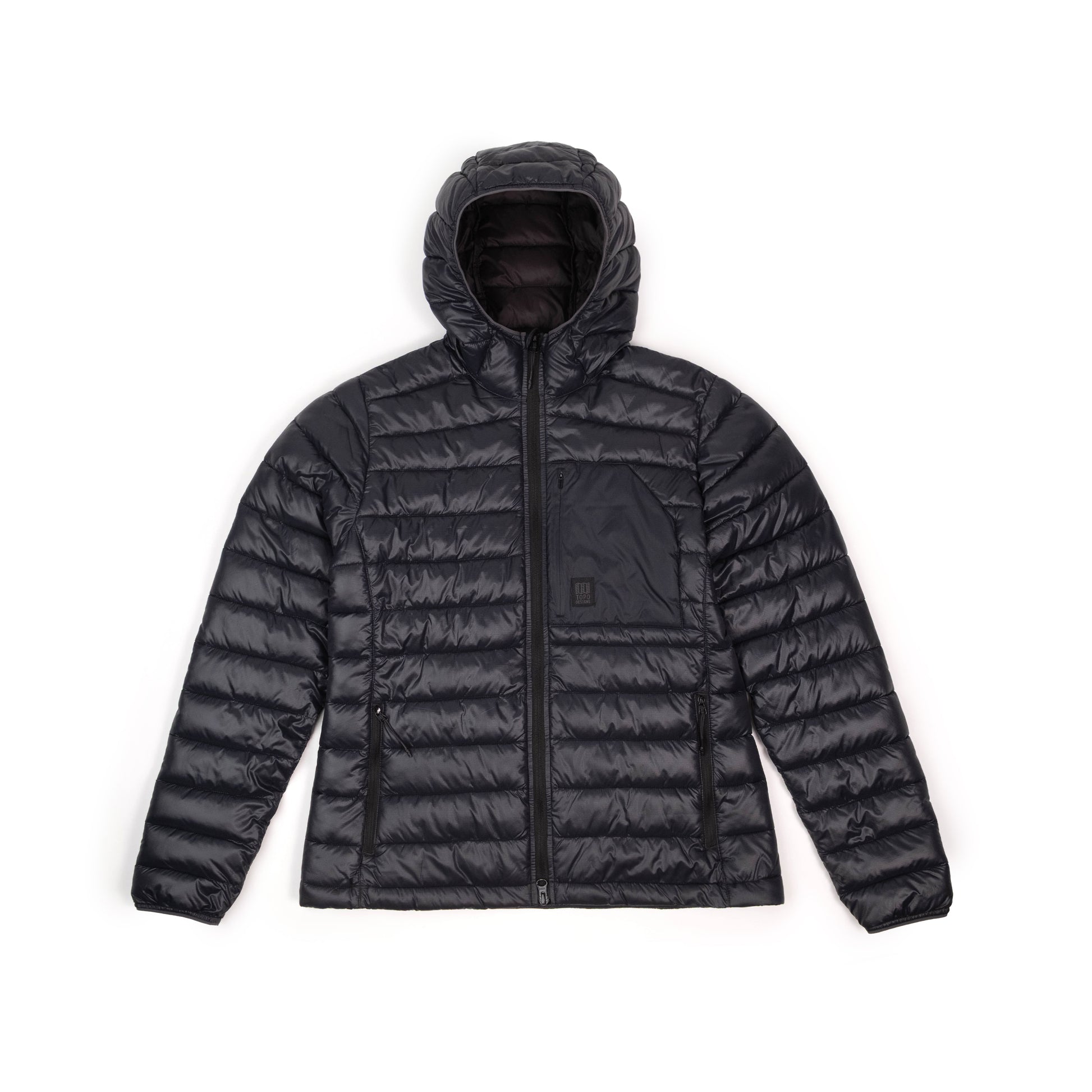 Front View of Topo Designs Townie Puffer Jacket - Women's in "Black"
