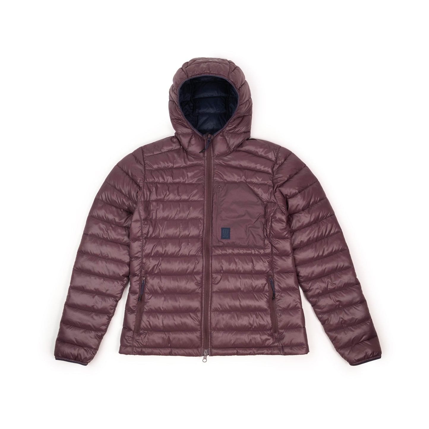 Front View of Topo Designs Townie Puffer Jacket - Women's in "Huckleberry"