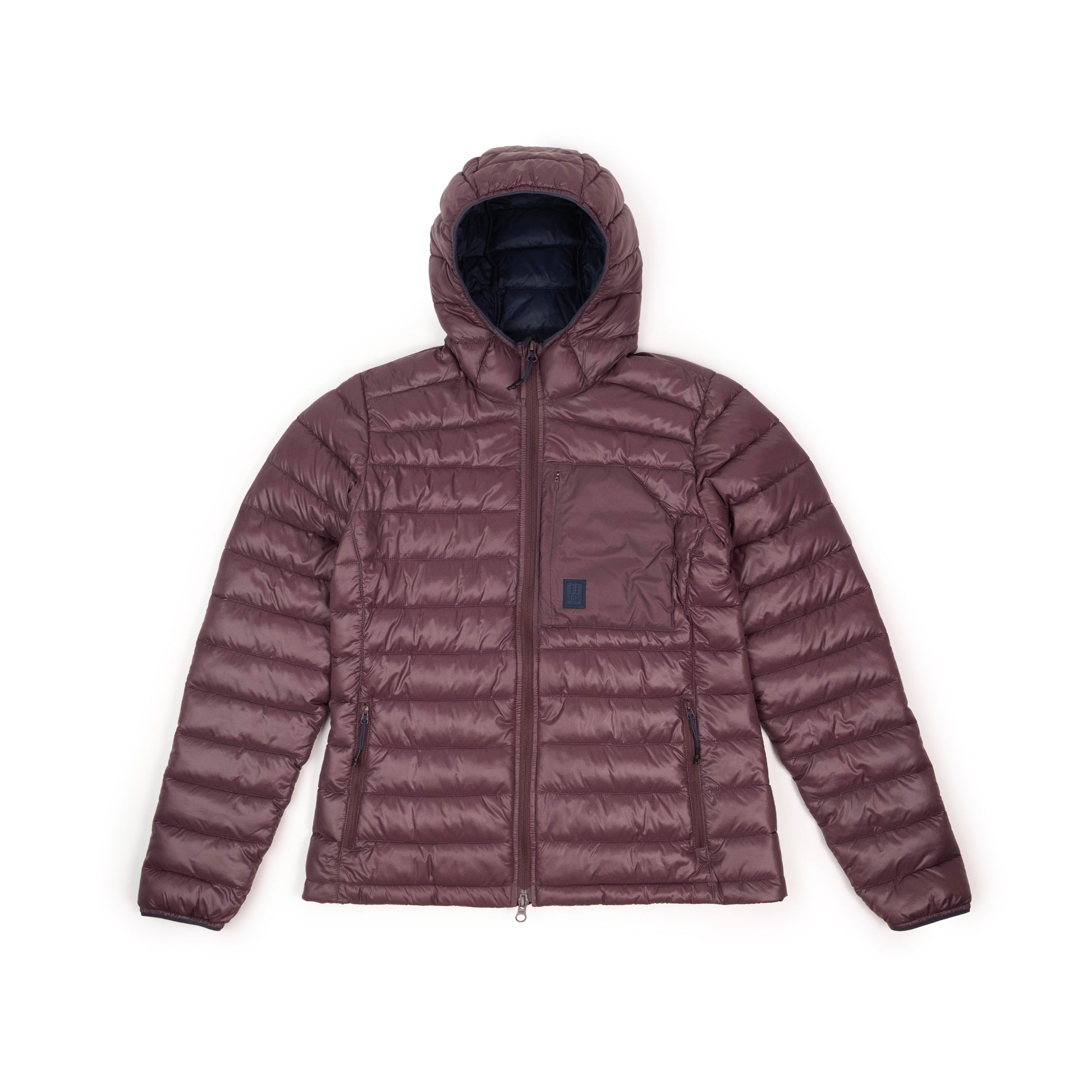 Front View of Topo Designs Townie Puffer Jacket - Women's in "Huckleberry"