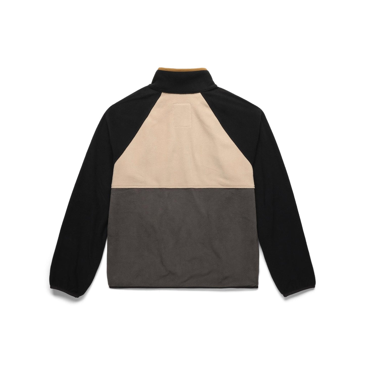 Back View of Topo Designs Vista 1/4 Zip Lightweight Fleece - Women's in "Black / Oatmeal"