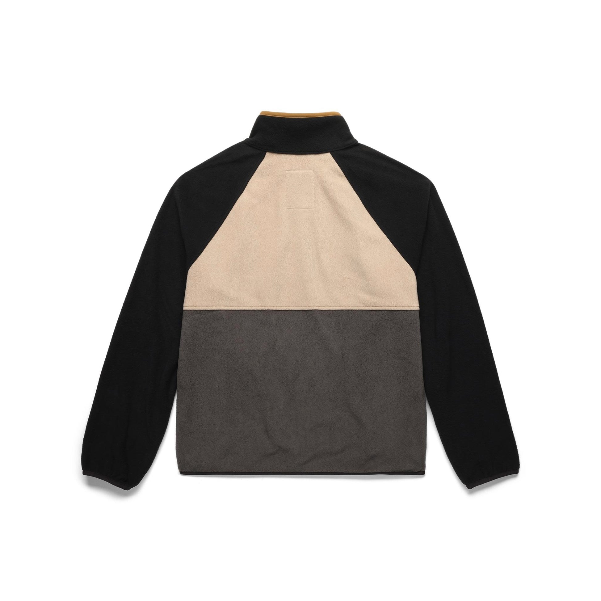 Back View of Topo Designs Vista 1/4 Zip Lightweight Fleece - Women's in "Black / Oatmeal"