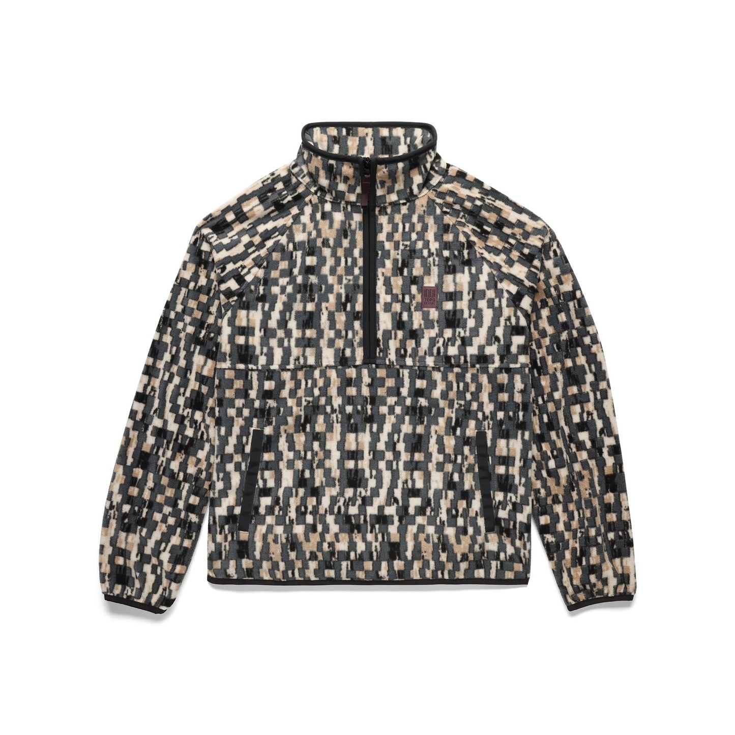 Front View of Topo Designs Vista 1/4 Zip Lightweight Fleece - Women's in "Downhill Geo"