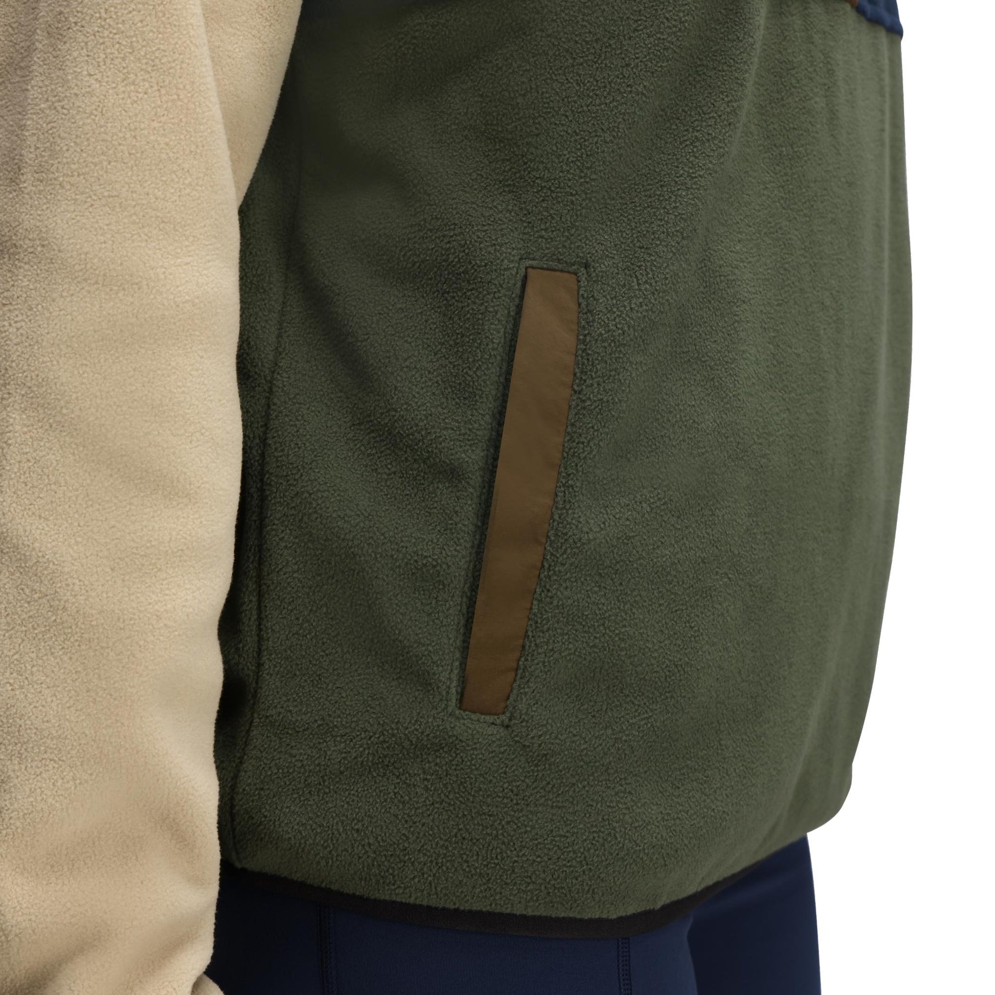 General Detail shot of Topo Designs Vista 1/4 Zip Lightweight Fleece - Women's in "Midnight / Oatmeal"