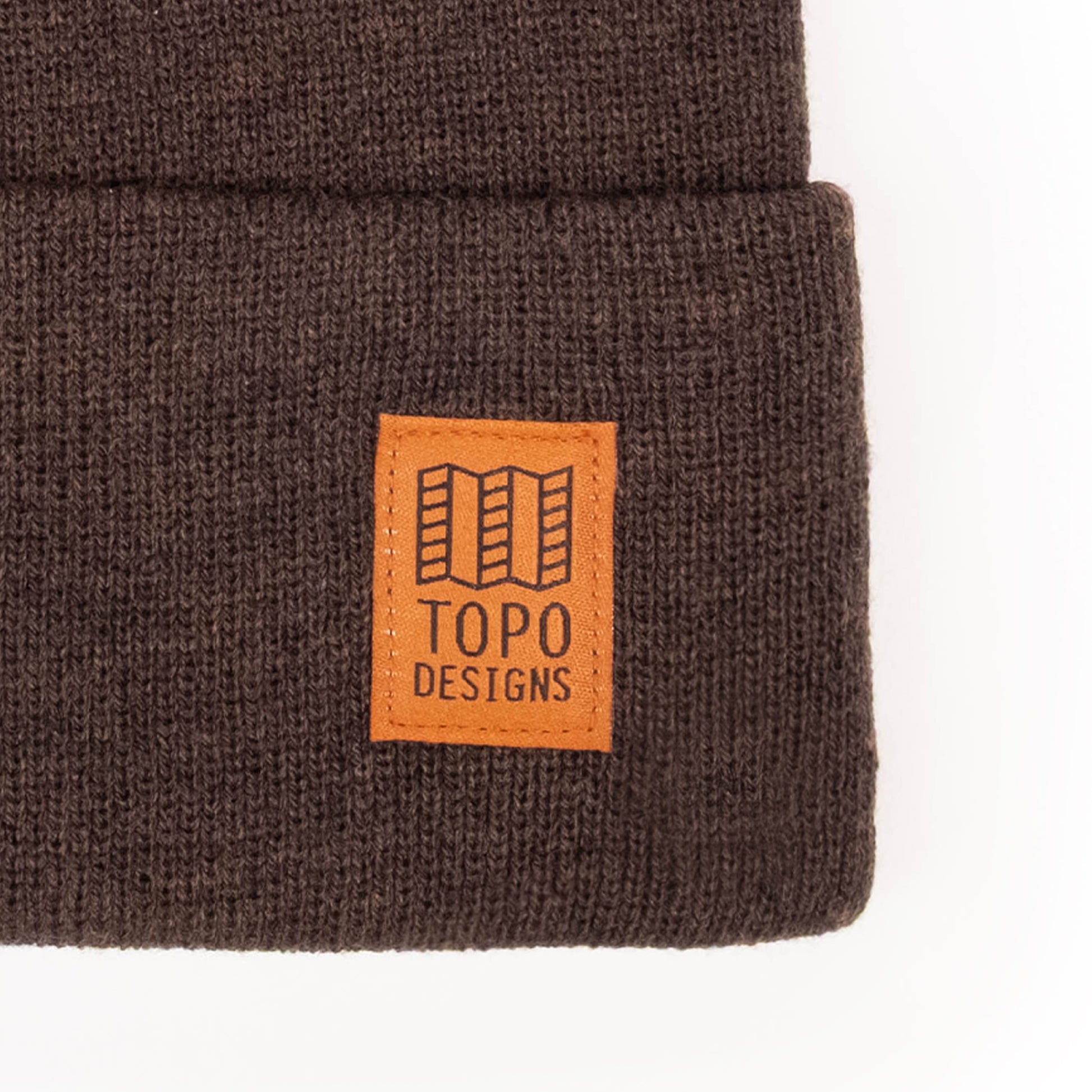 Detail shot of Topo Designs Work Cap in "Chocolate"