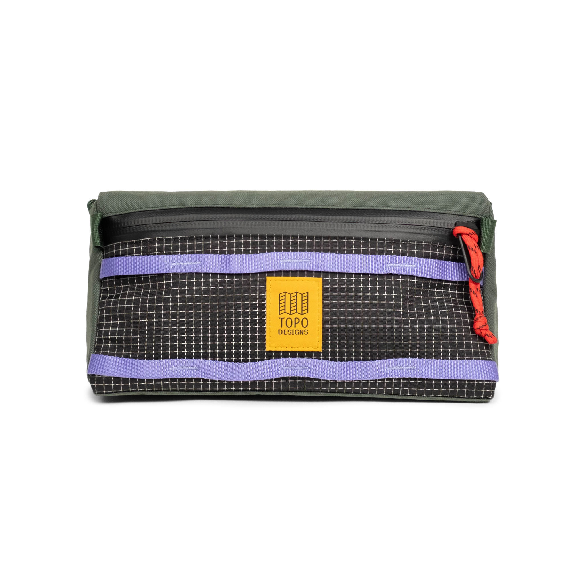 Front view of Topo Designs Bike Bag in "Very Peri / Forest"