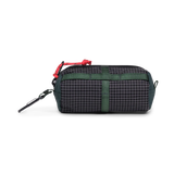 Back view of Topo Designs Burrito Bag Ripstop in "Black / White Grid"