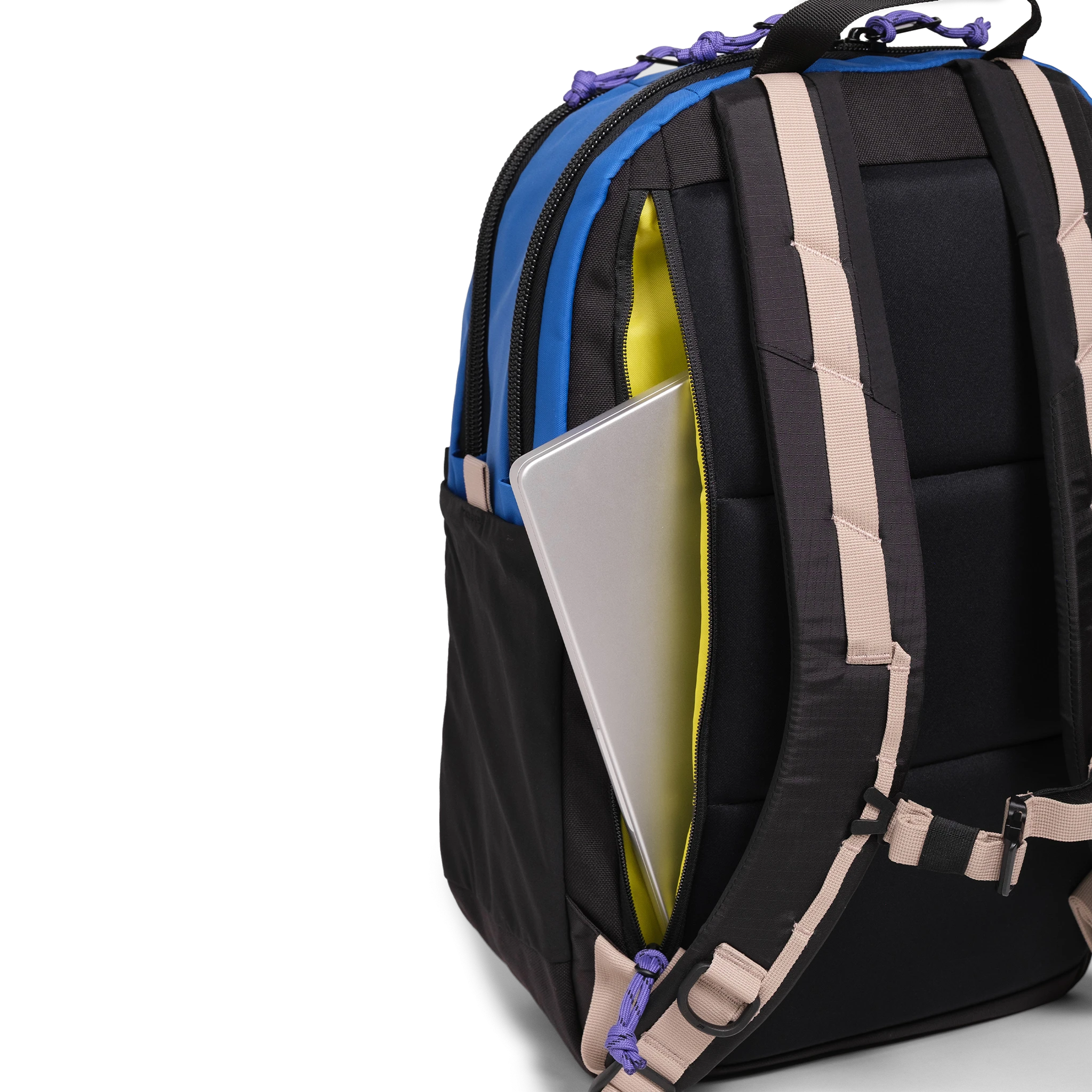 General Laptop Sleeve detail image of Topo Designs Commuter Backpack in "Classic Blue / Bone White"