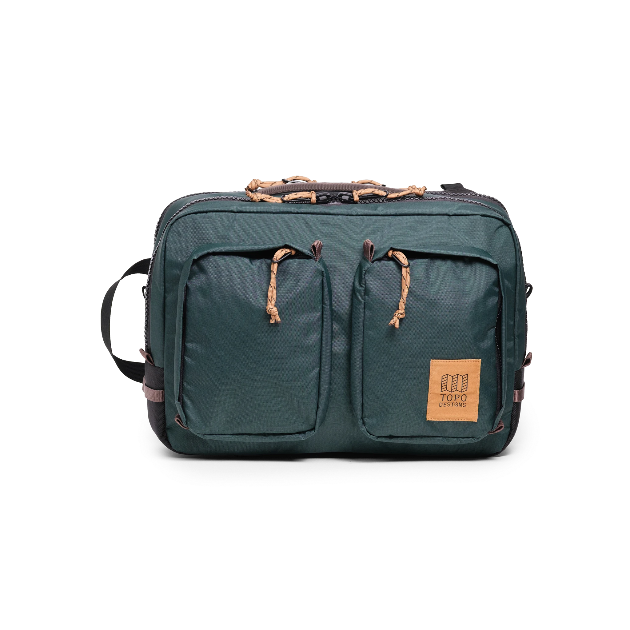 Front View of Topo Designs Global Briefcase in "Woodland / Forest"