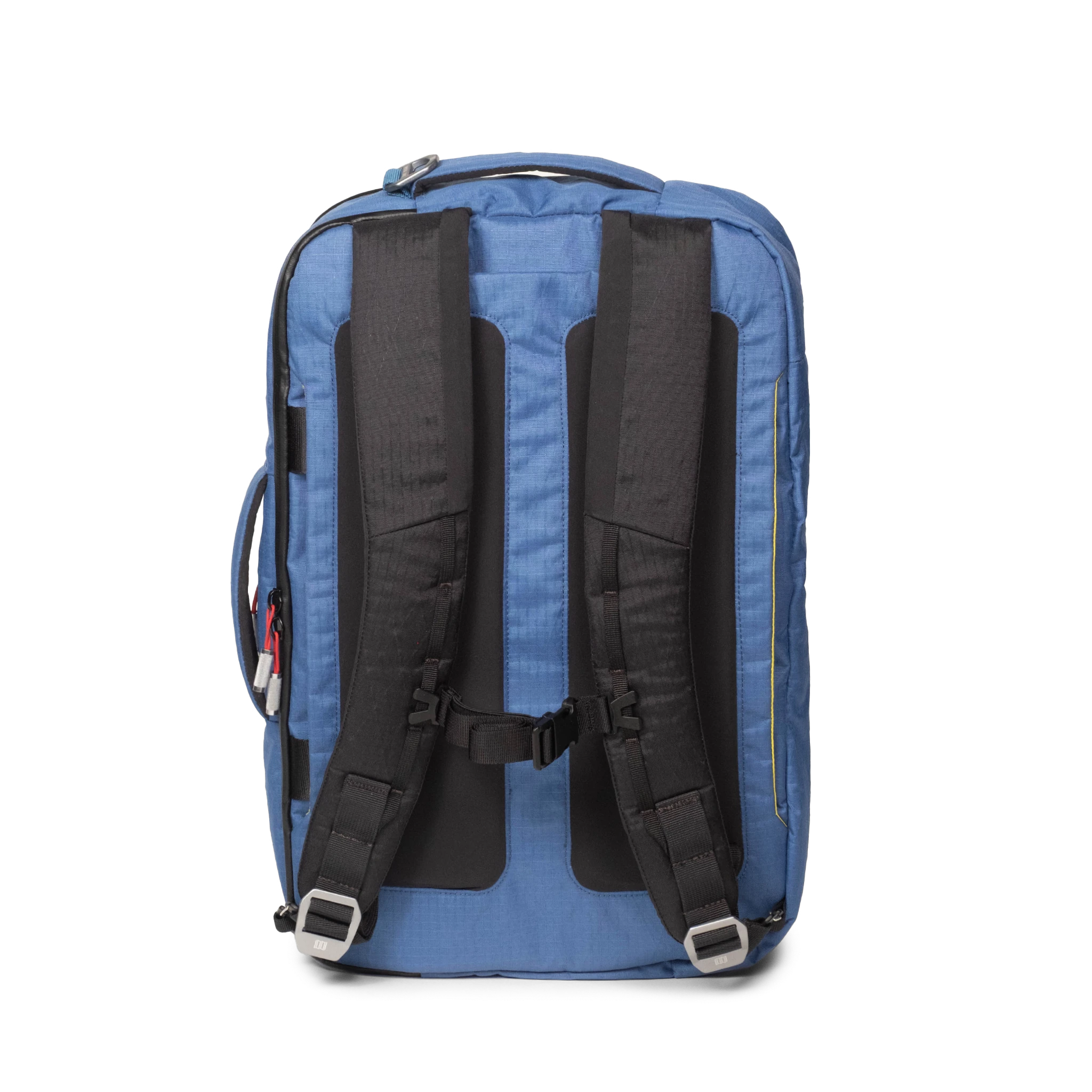 Back view of Topo Designs Global Pro 3-Way Briefcase in "Ocean Blue"