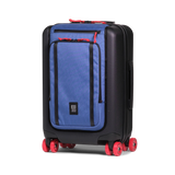 Front view of Topo Designs Global Pro Travel Roller Bag in "Ocean Blue"