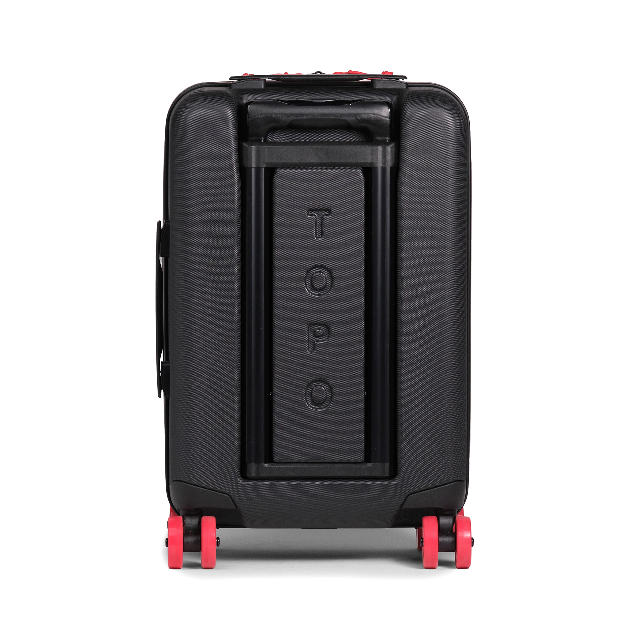 Back view of Topo Designs Global Pro Travel Roller Bag in "Ocean Blue"
