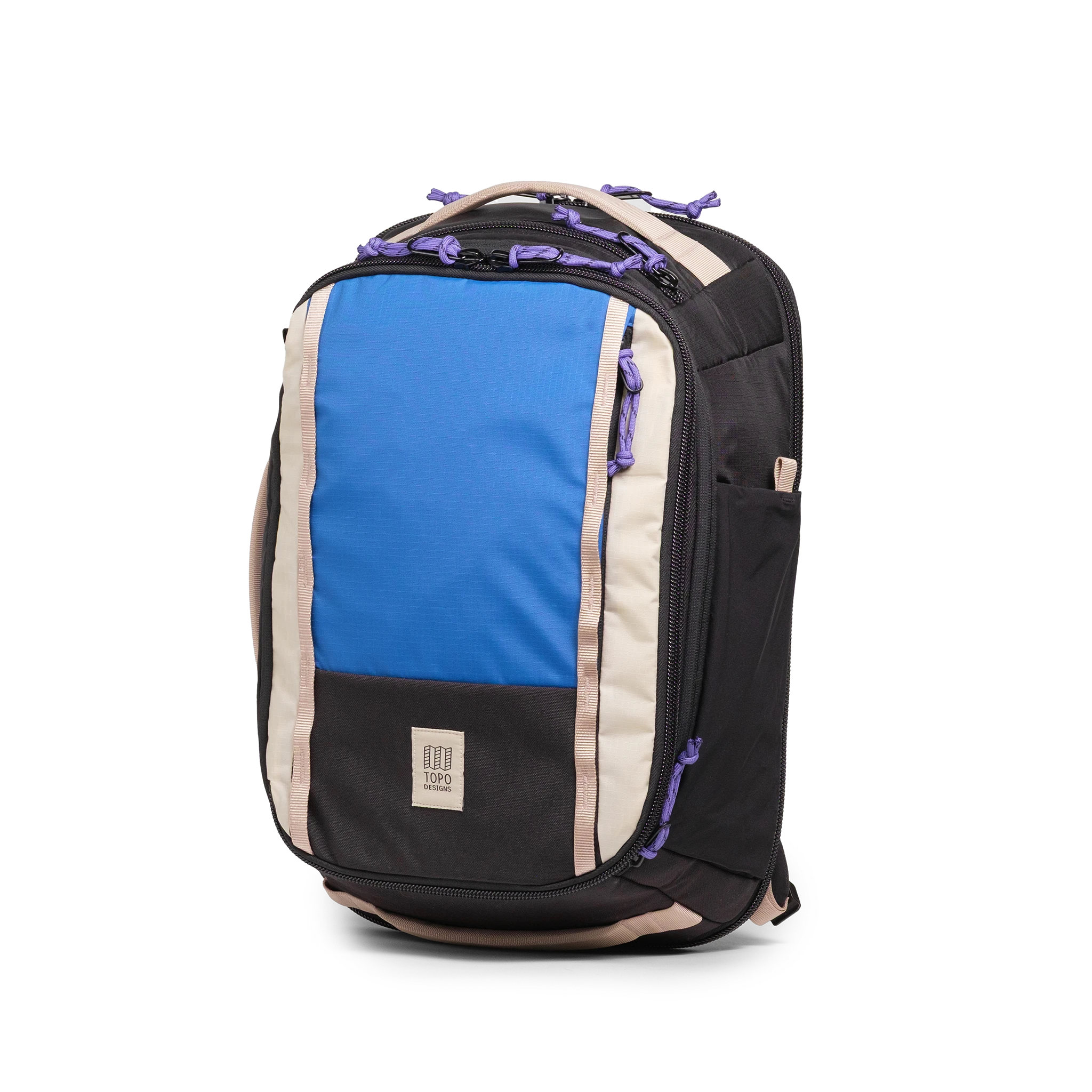 Topo Designs Global Travel Backpack in "Classic Blue/ Bone White"