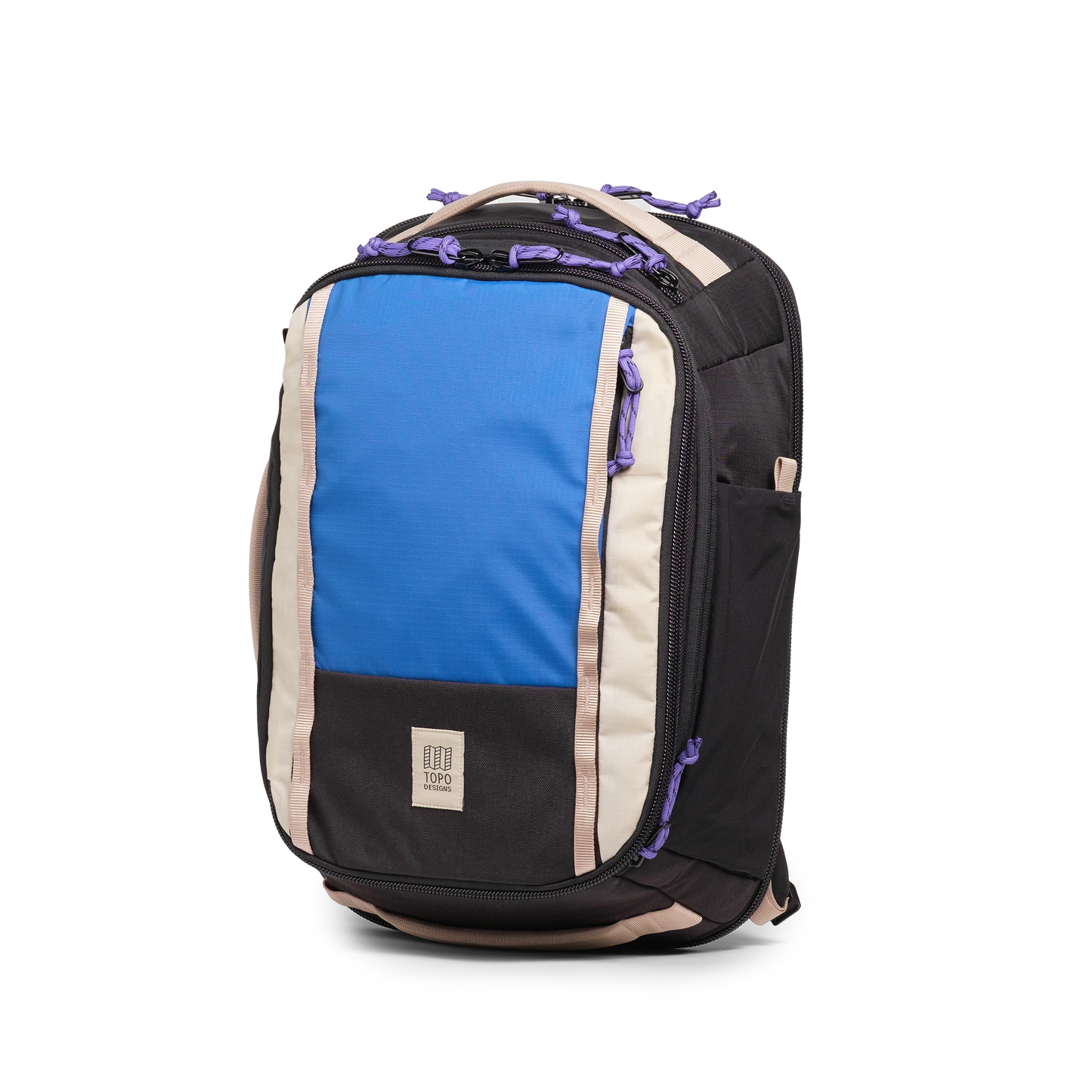 Topo Designs Global Travel Backpack in "Classic Blue/ Bone White"
