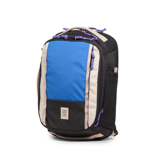 Topo Designs Global Travel Backpack in "Classic Blue/ Bone White"