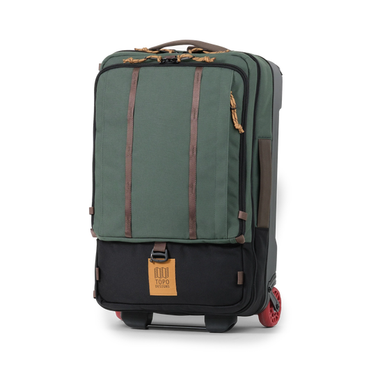 Front view of Topo Designs Global Travel Bag Roller in "Woodland / Forest"