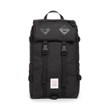 Front view of Topo Designs Klettersack Classic vintage-inspired rucksack backpack in "Black".