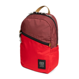 Front view of Topo Designs Light Pack in "Maroon / Salsa"