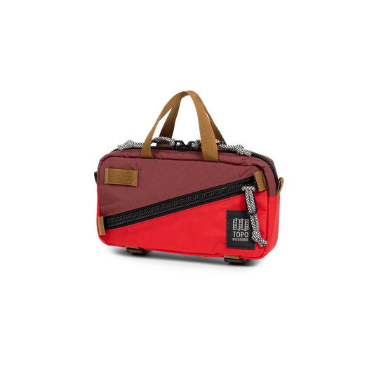 Front view of Topo Designs Mini Quick Pack in "Maroon / Salsa"