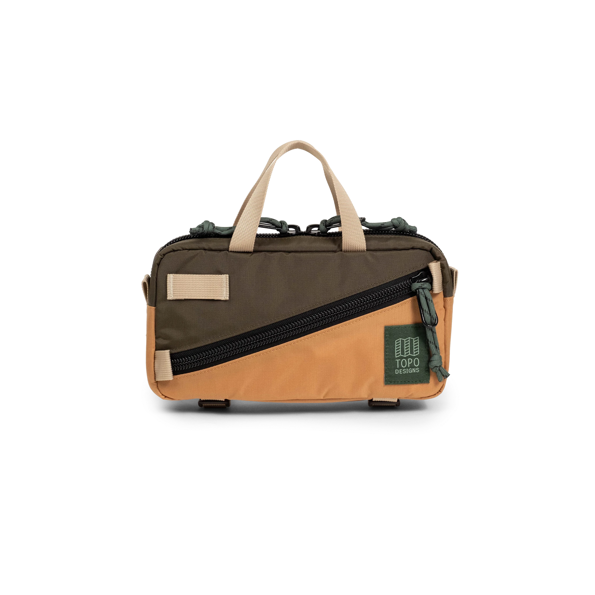 Front view of Topo Designs Mini Quick Pack in "Woodland / Brown Oak"
