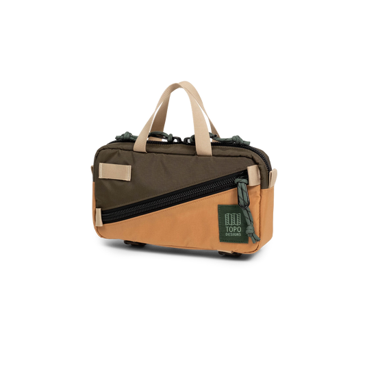 Front view of Topo Designs Mini Quick Pack in "Woodland / Brown Oak"